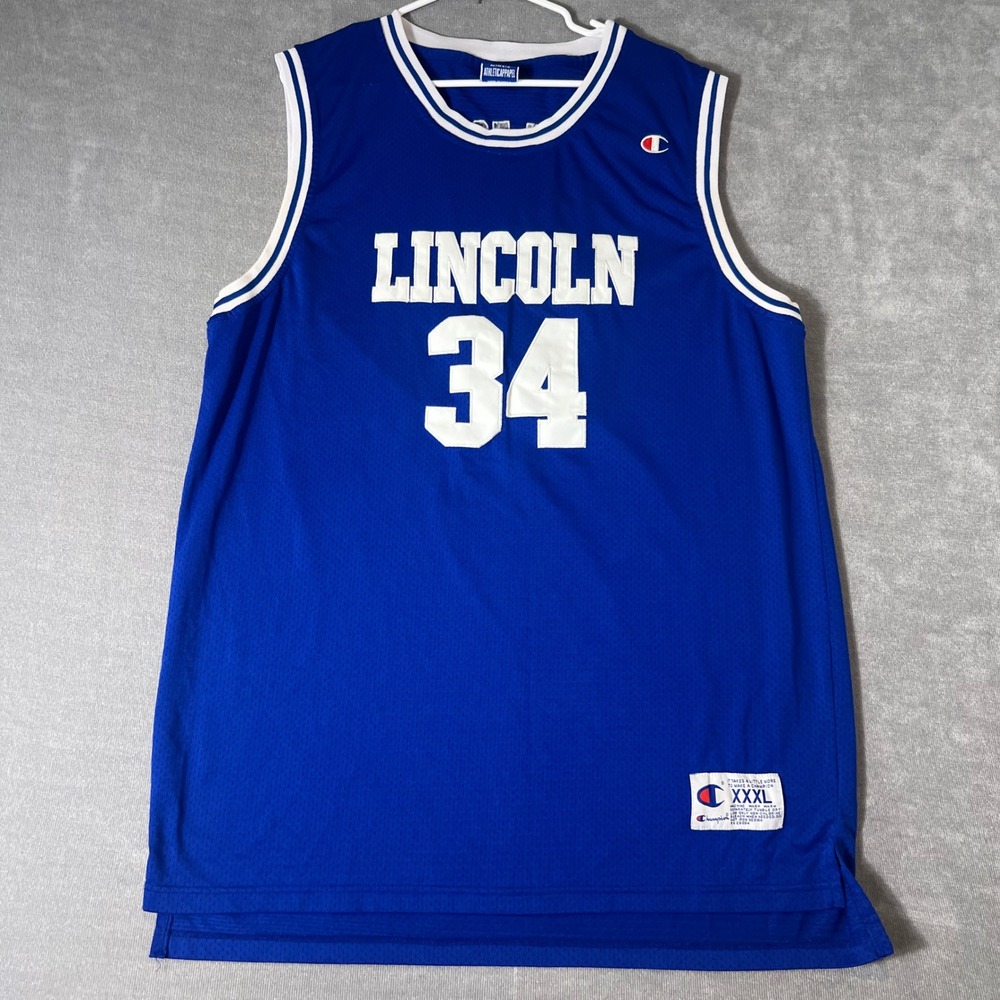 Champion He Got Game Jesus Shuttlesworth Lincoln 34 Jersey Blue XXXL